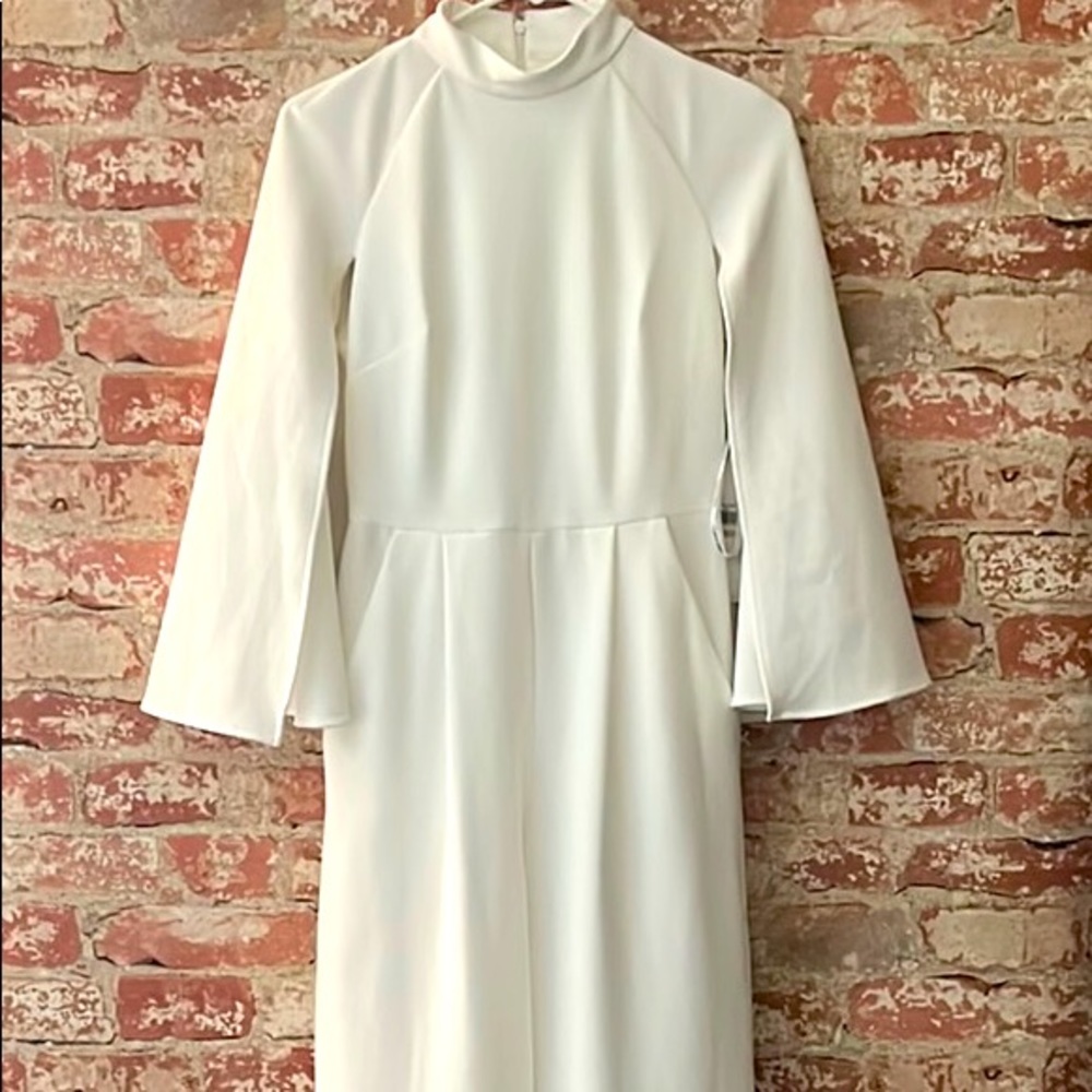 NWT Calvin Klein White Jumpsuit with Cape